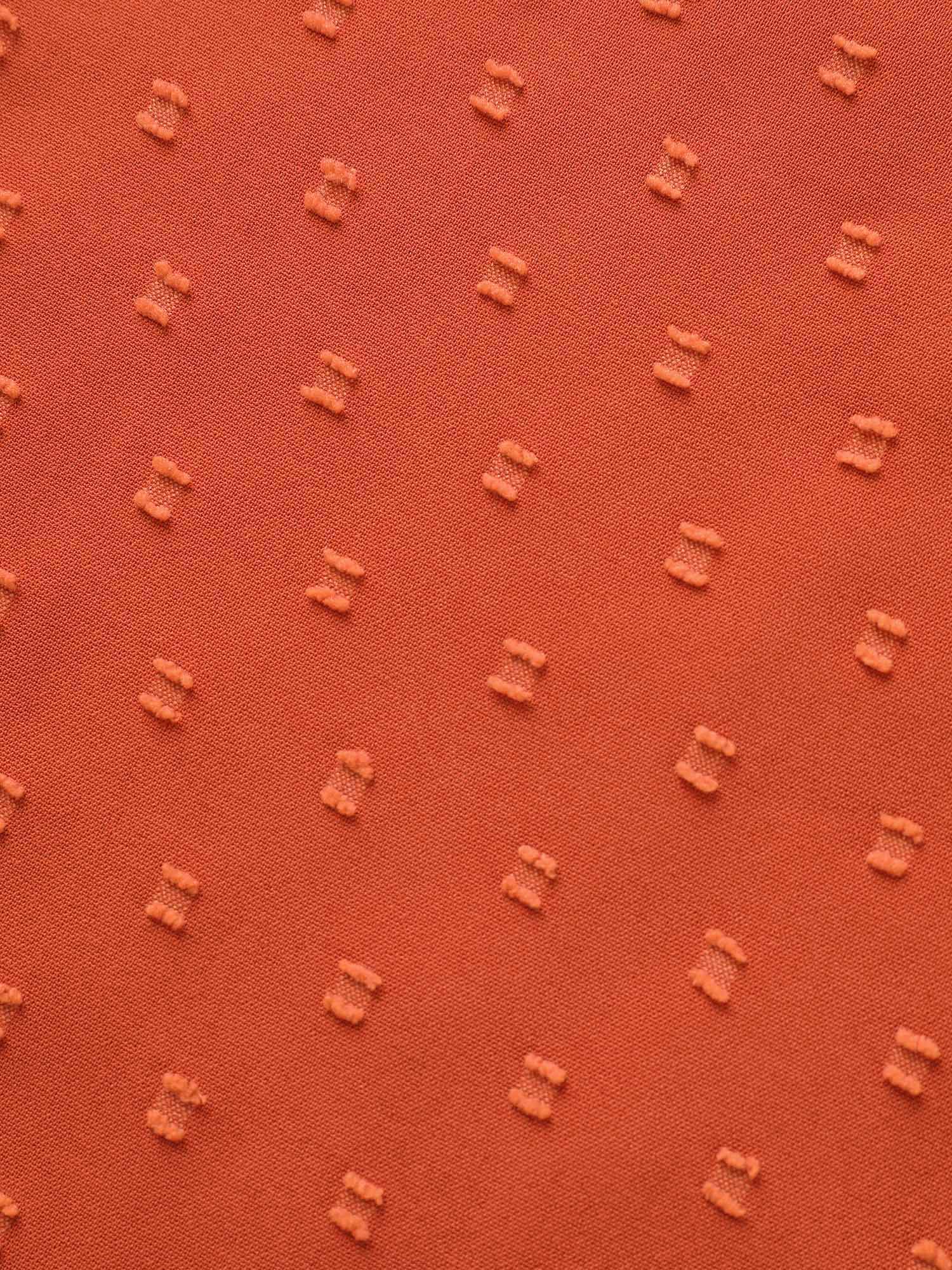 Textured Round Neck Bell Sleeve Blouse - Image 13