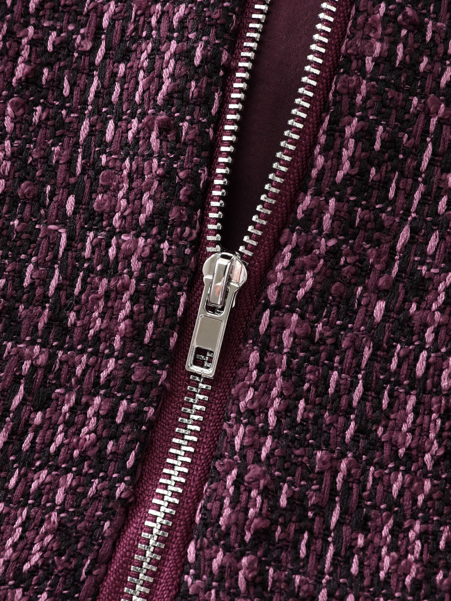 Tweed Pleated Waist Zipper Mini Dress - Image 5