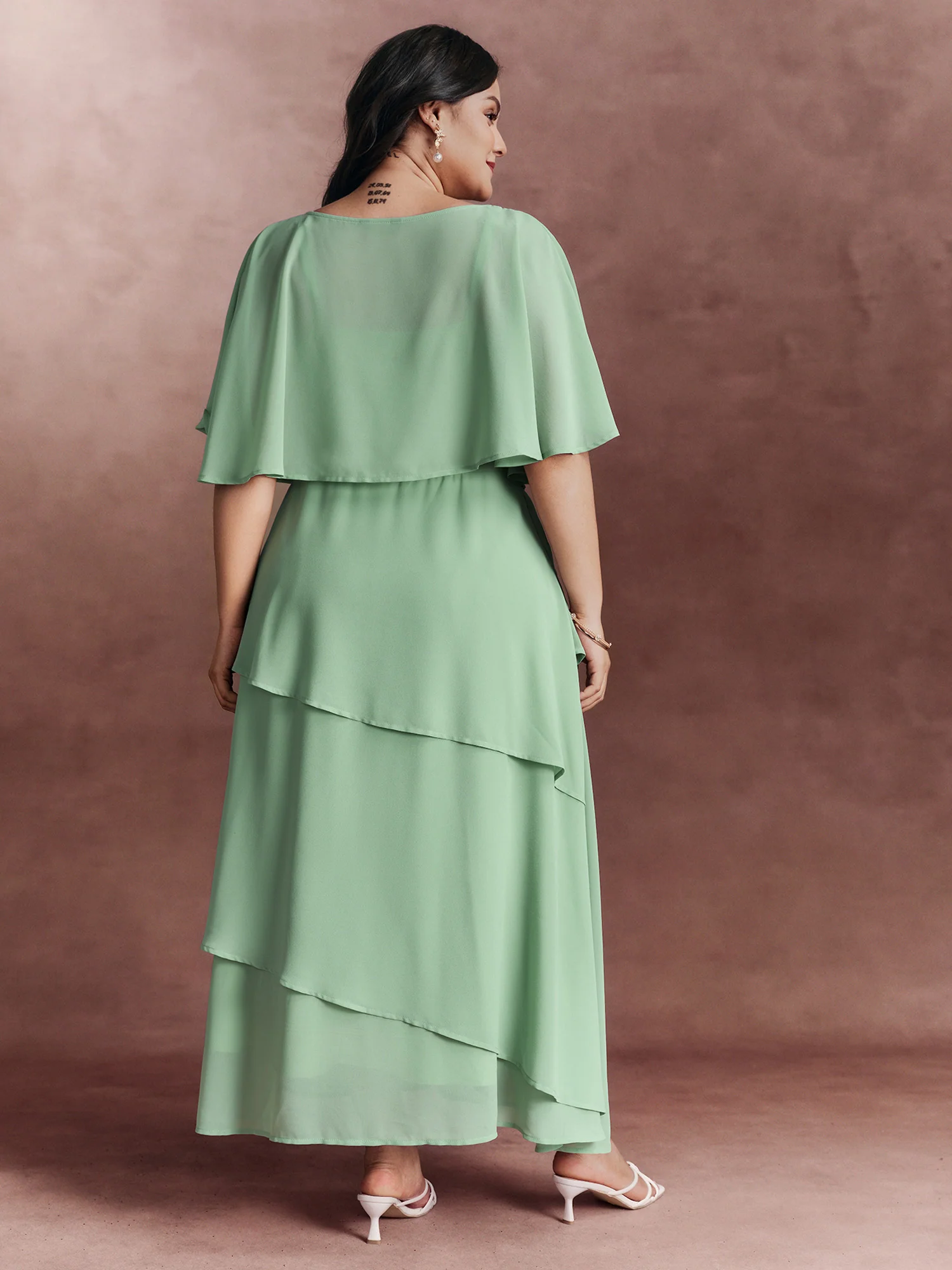 Two-Piece Charm Tiered Ruffled Hem Maxi Dress - Image 4