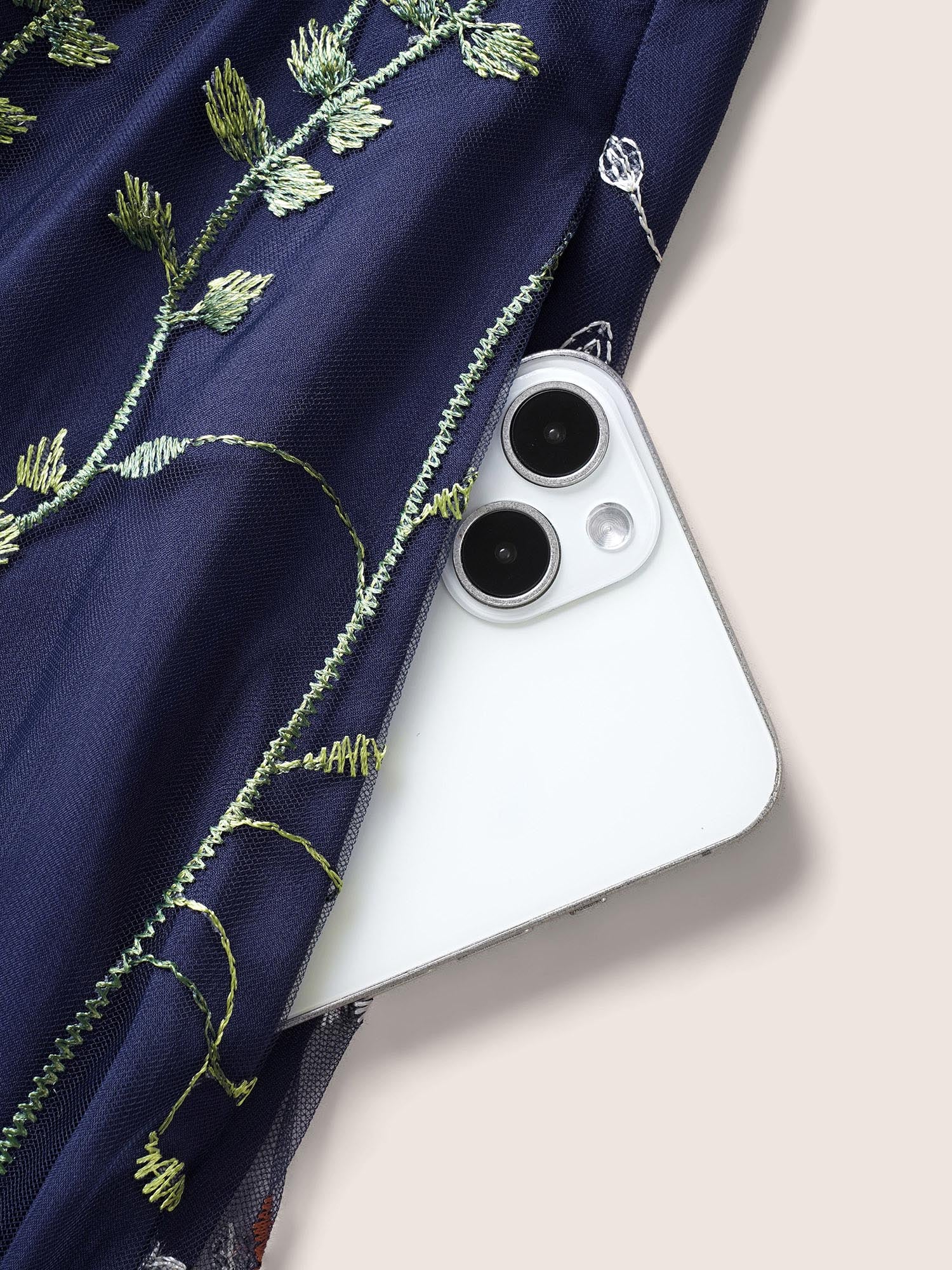 U Neck Floral Embroidered Mesh Cami Dress - Image 6