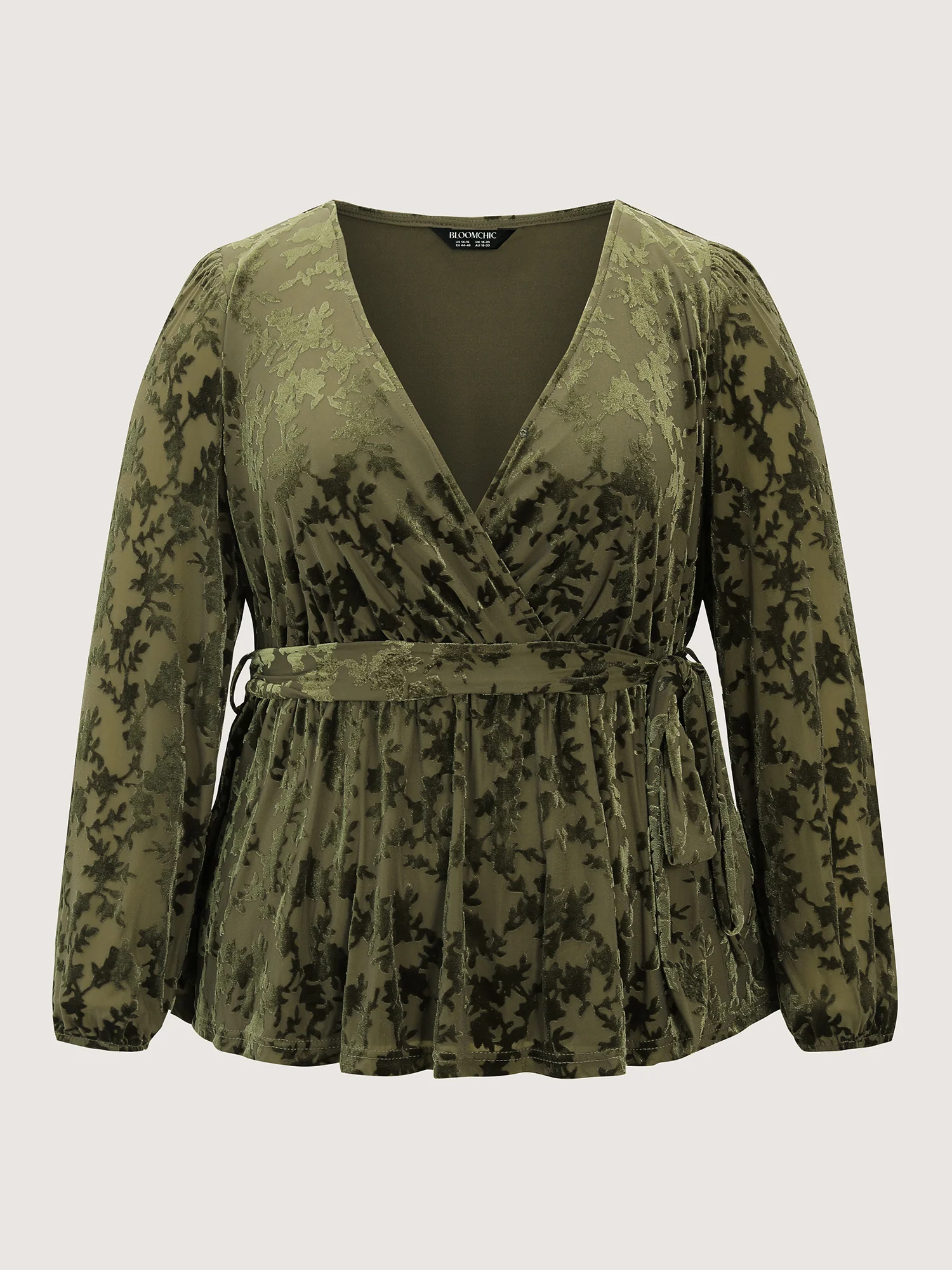 Velvet Laser Cut Side-Tie Blouse - Image 7